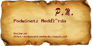 Podwinetz Medárda névjegykártya